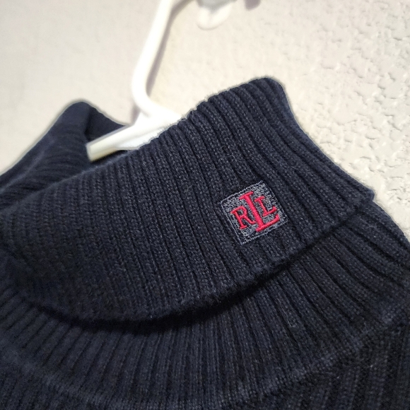 LAUREN RALPH LAUREN x VINTAGE Ribbed logo turtleneck in black Made in Japan PL - Picture 6 of 6